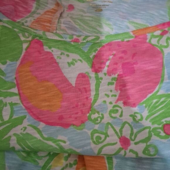 Lilly Pulitzer Tropical Lemon Print Floral Cotton Dress Size Large - Picture 5 of 6